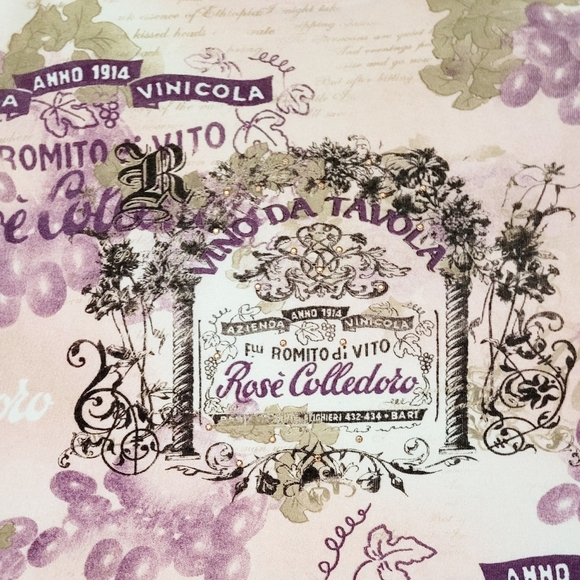 Nicole Miller WINE 100% Cotton 3/4 Sleeve Shirt Top Womans Size Medium  Winery - Picture 5 of 11